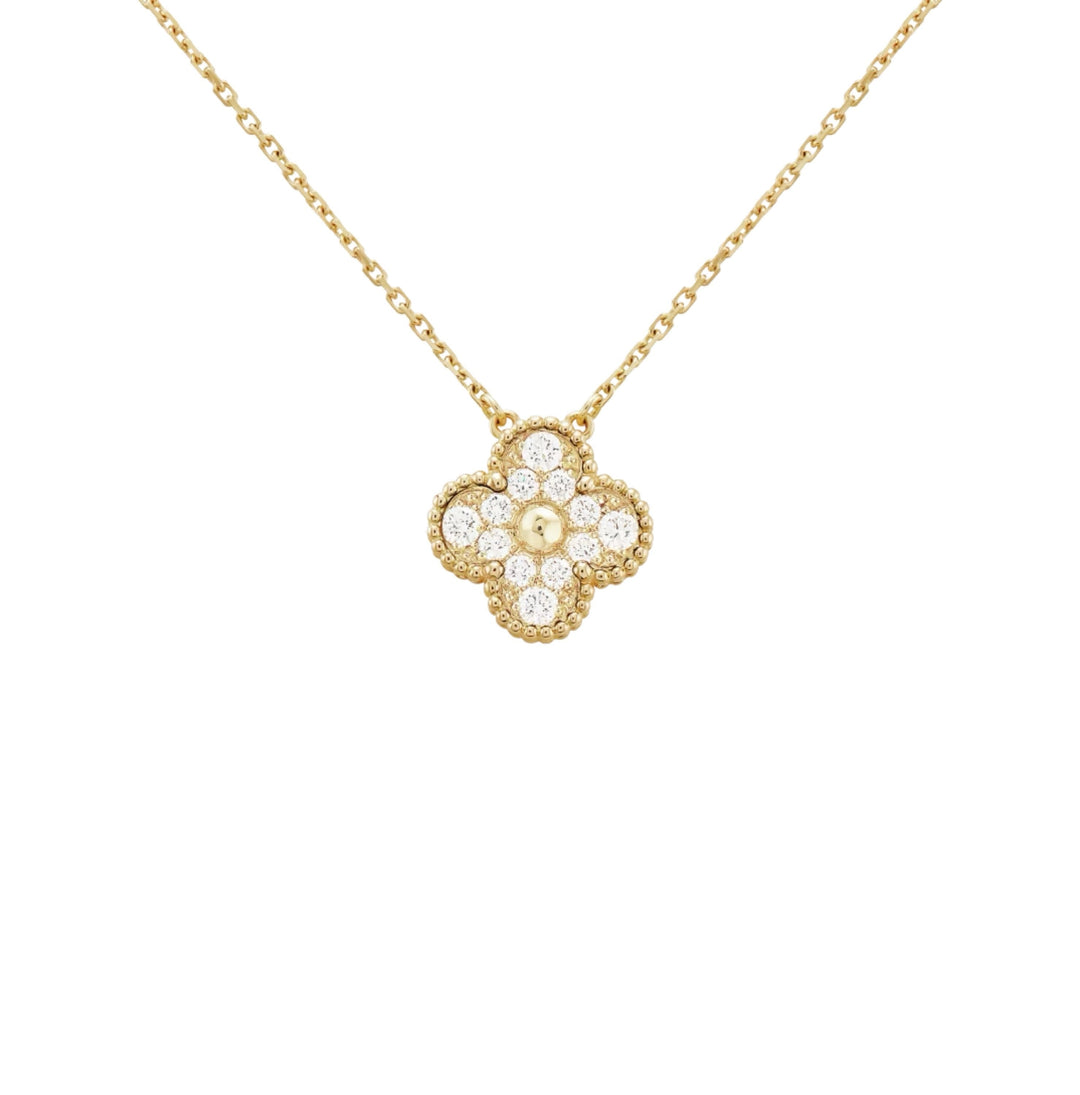 CLOVER LEAF DIAMOND NECKLACE | GOLD