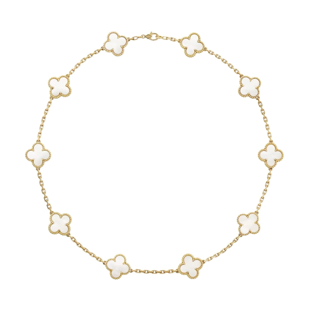 CLOVER LEAF NECKLACE 10 | WHITE GOLD