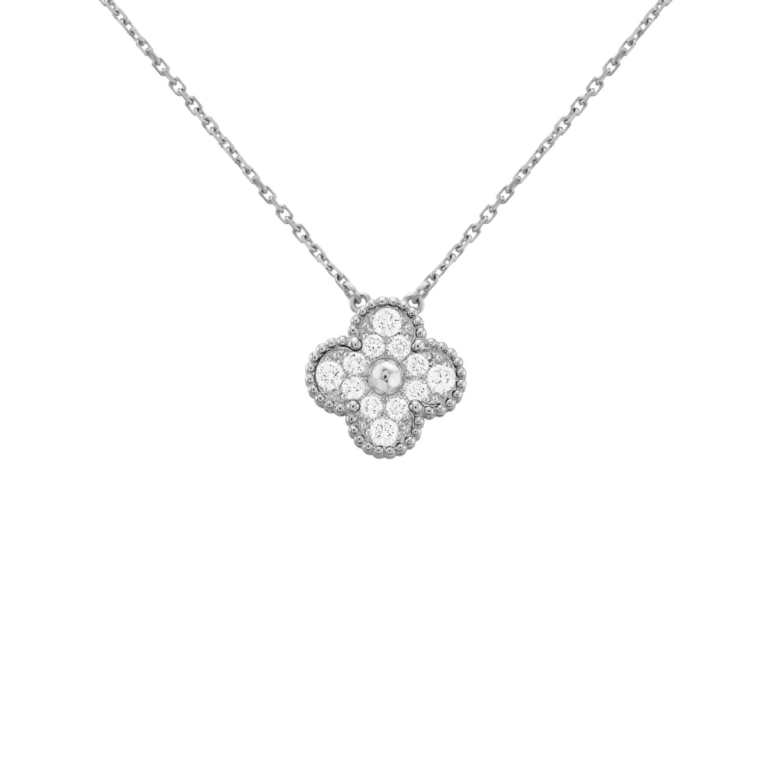 CLOVER DIAMOND NECKLACE | SILVER