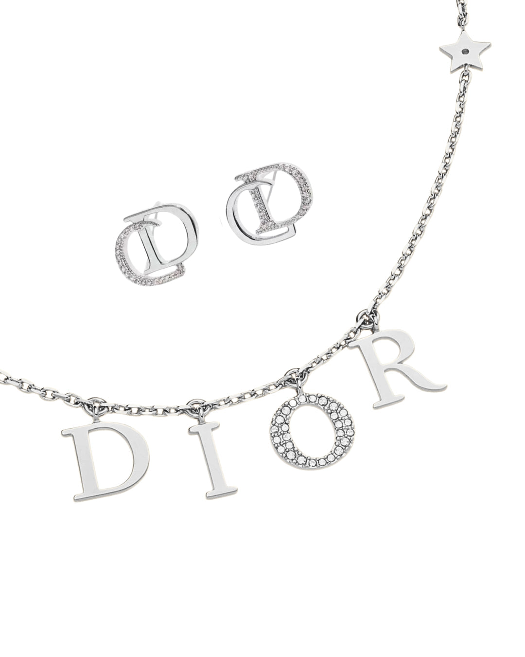 DC EARRINGS + NECKLACE | SILVER