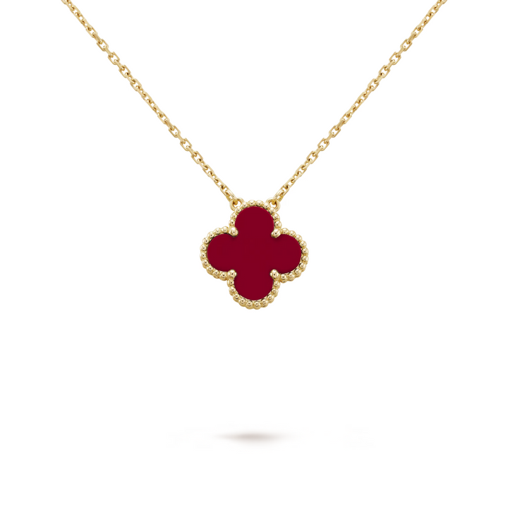 CLOVER LEAF NECKLACE | RED GOLD