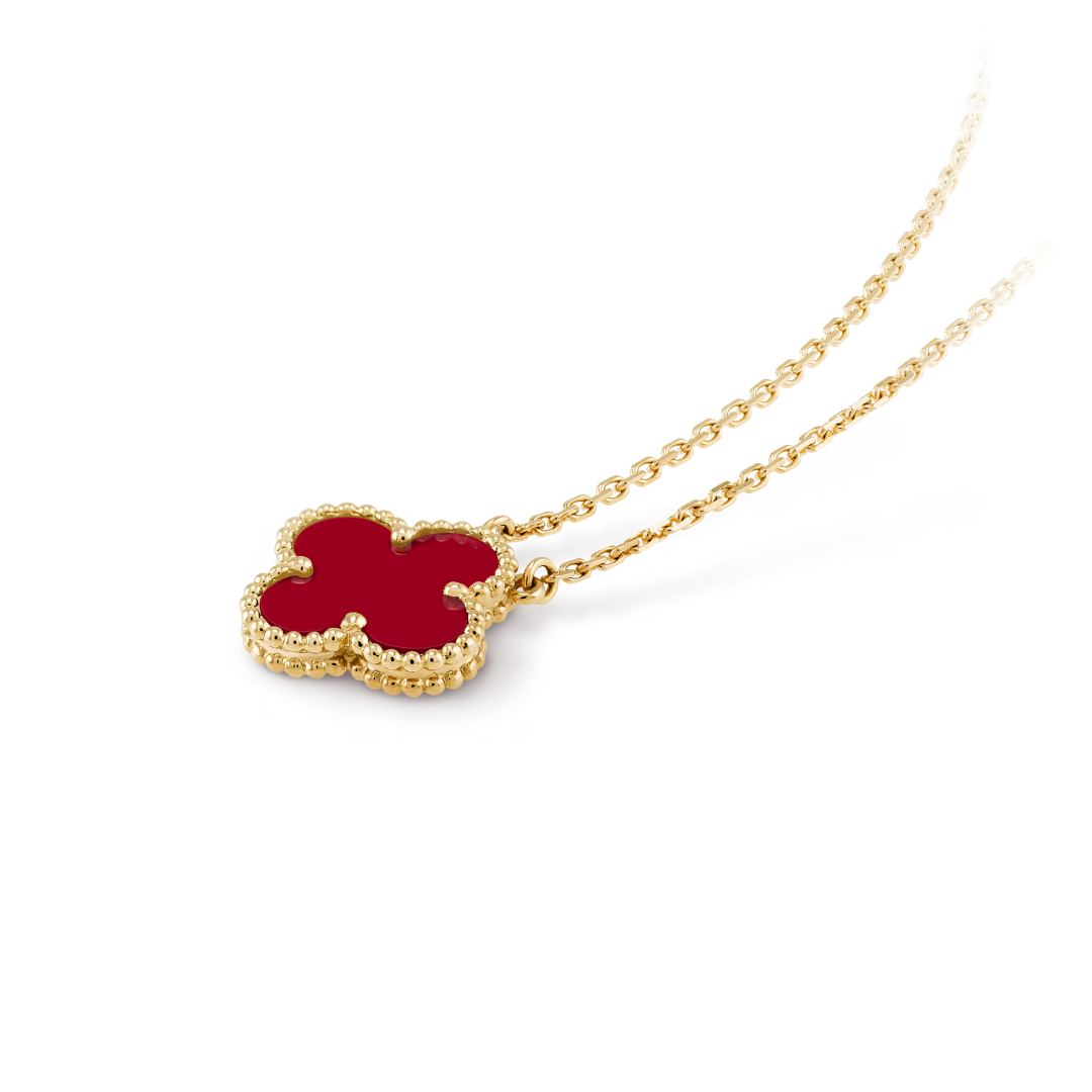 CLOVER LEAF NECKLACE | RED GOLD