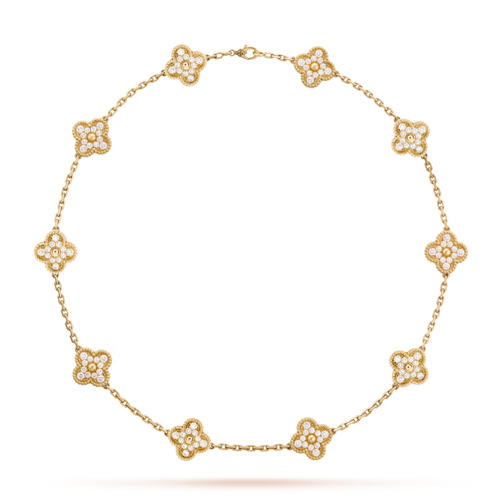 CLOVER LEAF DIAMOND NECKLACE 10 | GOLD