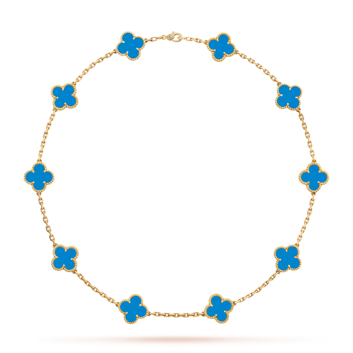 CLOVER LEAF NECKLACE 10 | ROYAL BLUE