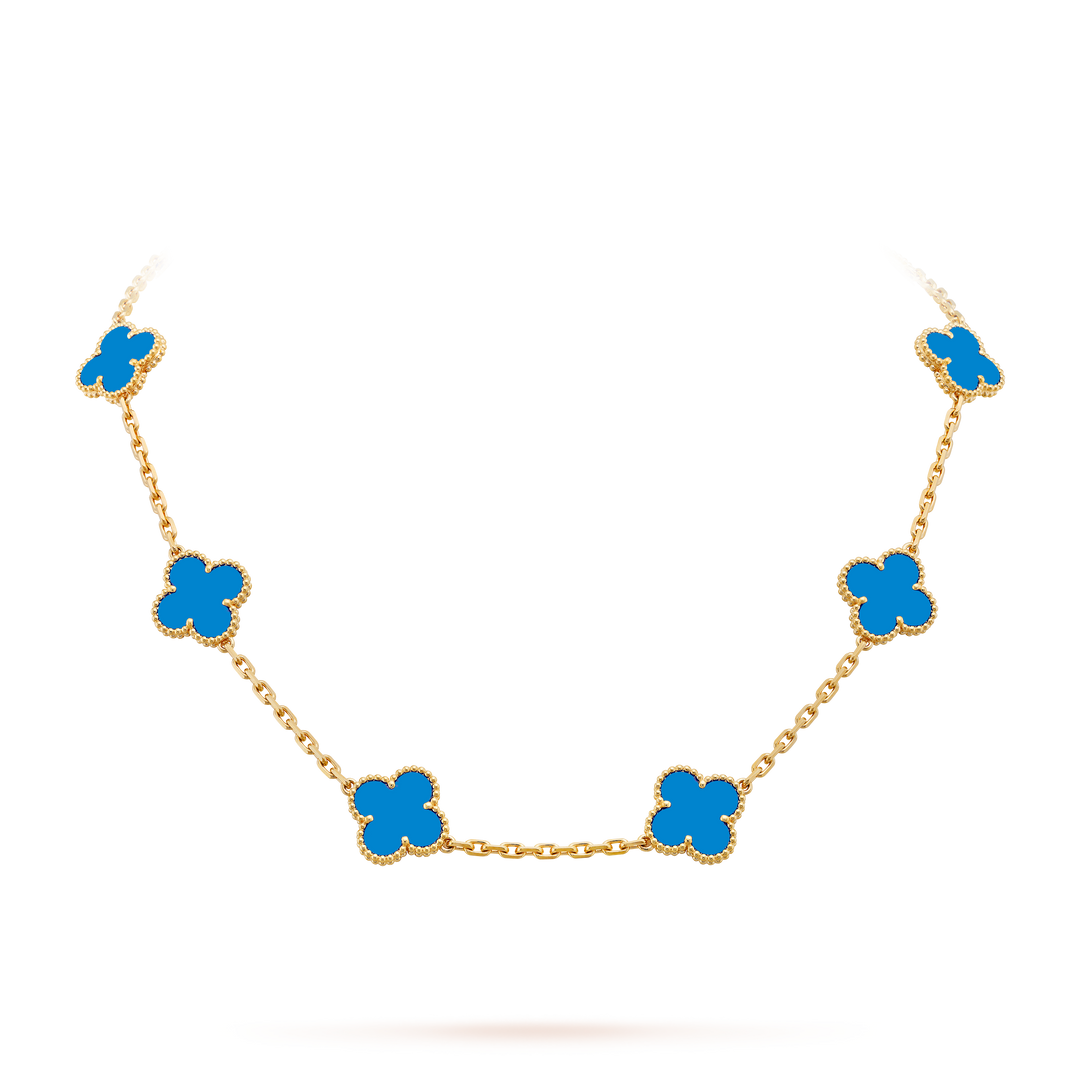 CLOVER LEAF NECKLACE 10 | ROYAL BLUE