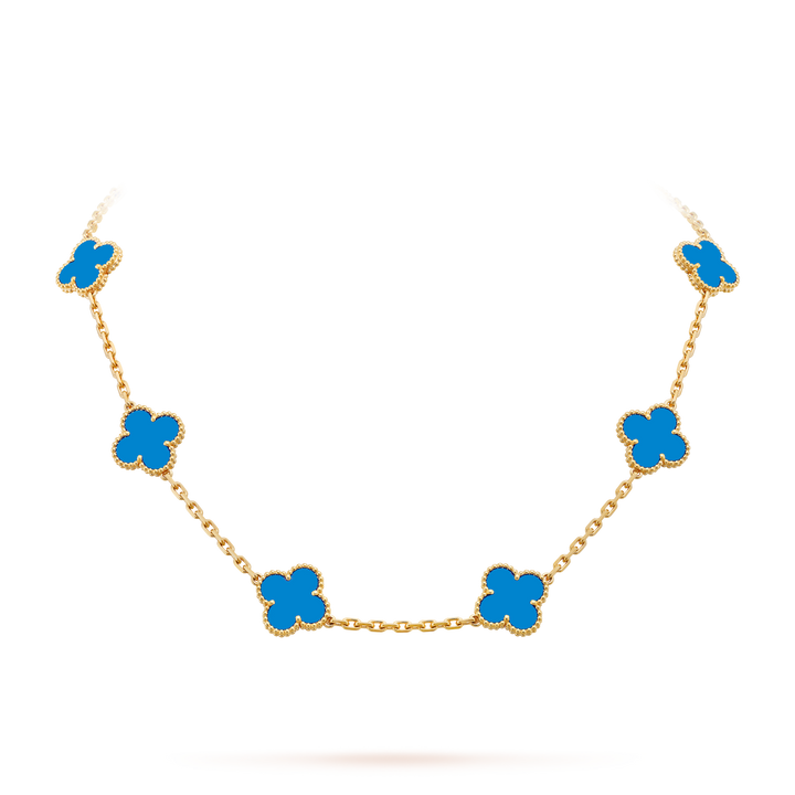 CLOVER LEAF NECKLACE 10 | ROYAL BLUE