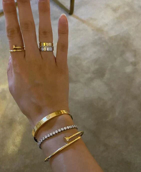 GOLD RED | STACKABLE BRACELET SET
